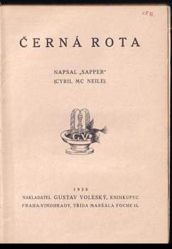 H. C McNeile: Černá rota