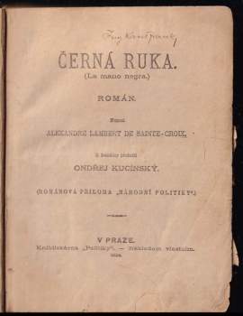 Alexandre de Sainte-Croix Lambert: Černá ruka