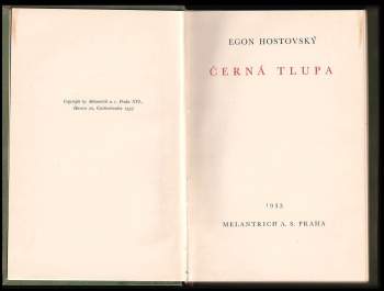 Egon Hostovský: Černá tlupa