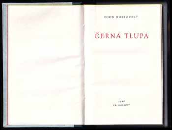 Egon Hostovský: Černá tlupa