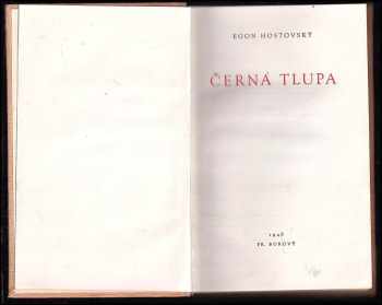 Egon Hostovský: Černá tlupa