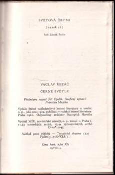 Václav Řezáč: Černé světlo