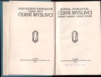 Růžena Svobodová: Černí myslivci