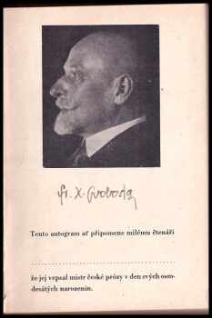 F. X Svoboda: Černý komediant - příběhy a obrázky - PODPIS FRANTIŠEK XAVER SVOBODA