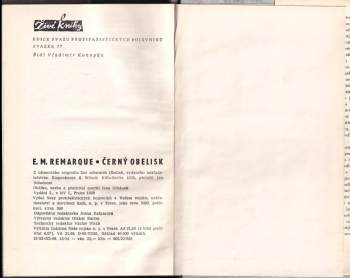 Erich Maria Remarque: Černý obelisk