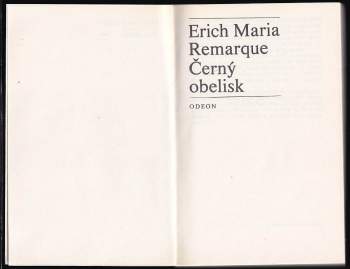 Erich Maria Remarque: Černý obelisk