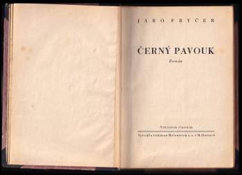 Jaro Fryčer: Černý pavouk