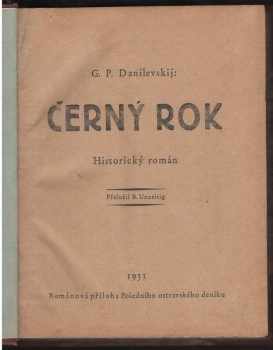 Grigorij Petrovič Danilevskij: Černý rok - historický román