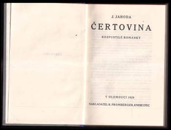 Josef Jahoda: Čertovina