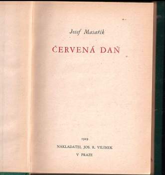 Josef Masařík: Červená daň