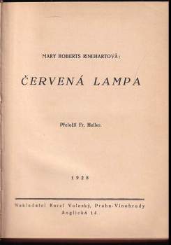 Mary Roberts Rinehart: Červená lampa