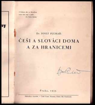 Josef Pluhař: Češi a Slováci doma a za hranicemi