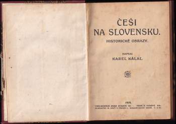 Karel Kálal: Češi na Slovensku