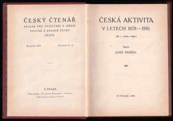 Josef Penížek: Česká aktivita v letech 1877-1918