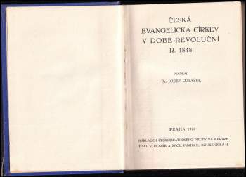 Česká evangelická církev v době revoluční r. 1848