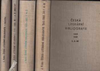 Česká literární bibliografie 1945-1963 : (soupis článků, statí a kritik z knižních publikací a periodického tisku let 1945-1963 o dílech soudobých českých spisovatelů) (4 svazky)