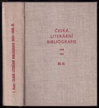 Česká literární bibliografie, 1945-1966