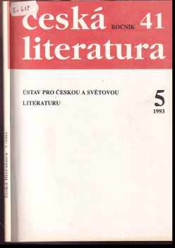 Česká literatura, ročník 41, 5/1993