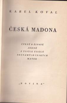 Karel Koval: Česká madona