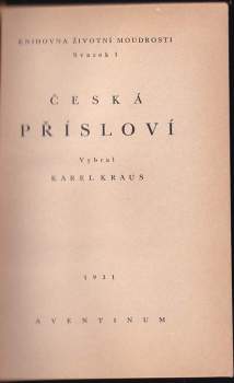 Karel Kraus: Česká přísloví
