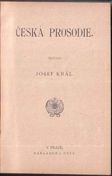 Josef Král: Česká prosodie
