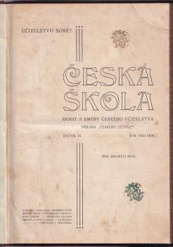 kolektiv: Česká škola: příloha "českého učitele" Ročník III., Číslo 1-26