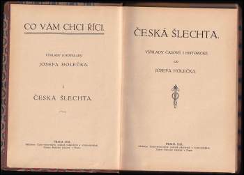 Josef Holeček: Česká šlechta