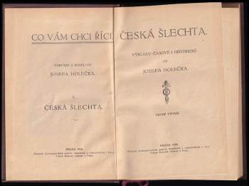 Josef Holeček: Česká šlechta