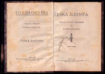 Josef Holeček: Česká šlechta