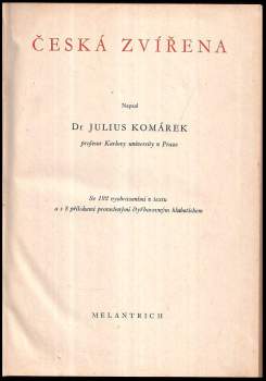 Julius Komárek: Česká zvířena