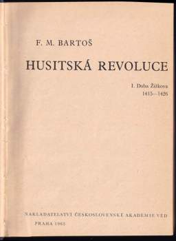 František Michálek Bartoš: Češké dějiny : Husitská revoluce - D. II., Č. 7-8
