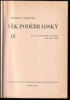 Rudolf Urbánek: České dějiny