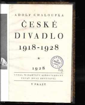 České divadlo 1918-1928