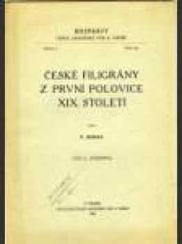 František Zuman: České filigrány z první polovice XIX. století