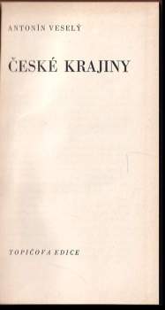 Antonín Veselý: České krajiny