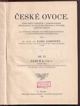 Karel Kamenický: České ovoce- Jablka