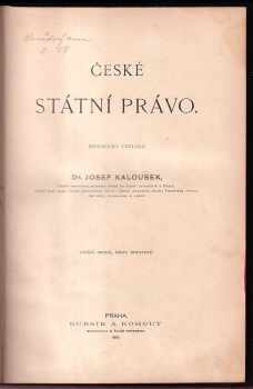 Josef Kalousek: České státní právo
