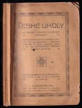 České úkoly na školách středních a ústavech učitelských