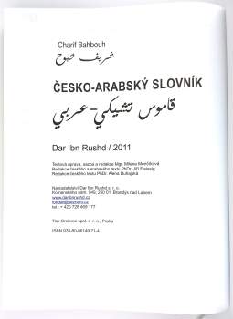 Charif Bahbouh: Česko-arabský slovník