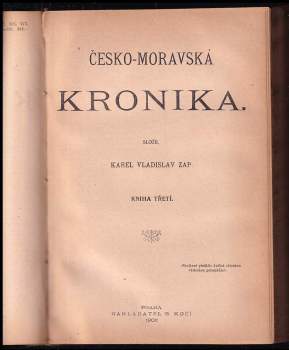 Karel Vladislav Zap: Česko-moravská kronika