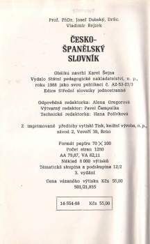 Josef Dubský: Česko-španělský slovník