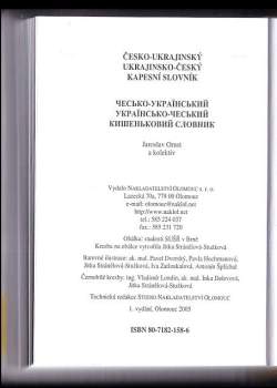 Jaroslav Ornst: Česko-ukrajinský, ukrajinsko-český kapesní slovník
