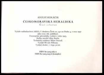 August Sedláček: Českomoravská heraldika