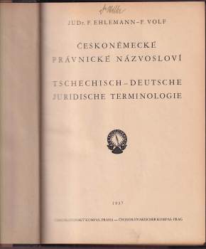 František Volf: Českoněmecké právnické názvosloví