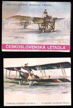 Československá letadla - soubor 12 pohlednic