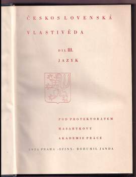 Československá vlastivěda - Jazyk