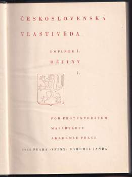 Československá vlastivěda - Dějiny