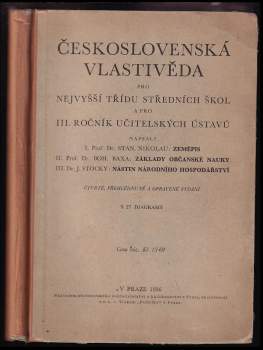 Československá vlastivěda pro nejvyšší třídu středních škol a pro III. ročník učitelských ústavů