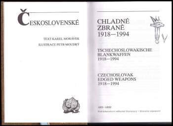 Karel Bohuslav Morávek: Československé chladné zbraně