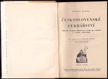 Bohumil Hlavsa: Československé cukrářství